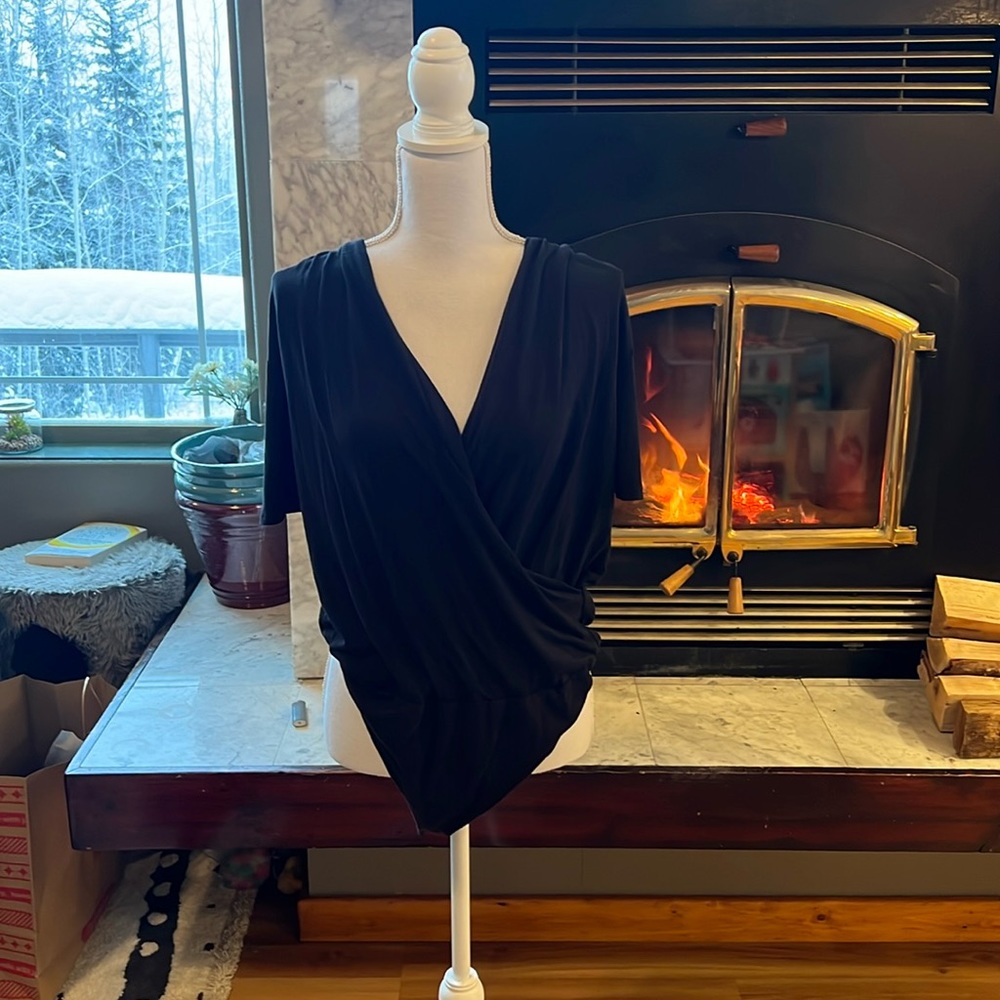 Banana Republic Drape Front Thong Bodysuit